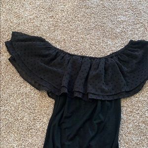 Francesca’s Off the Shoulder Black Bodysuit